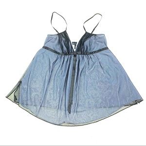Victoria’s Secret Baby Blue Negligee Lingerie Teddy Strap Top, Medium